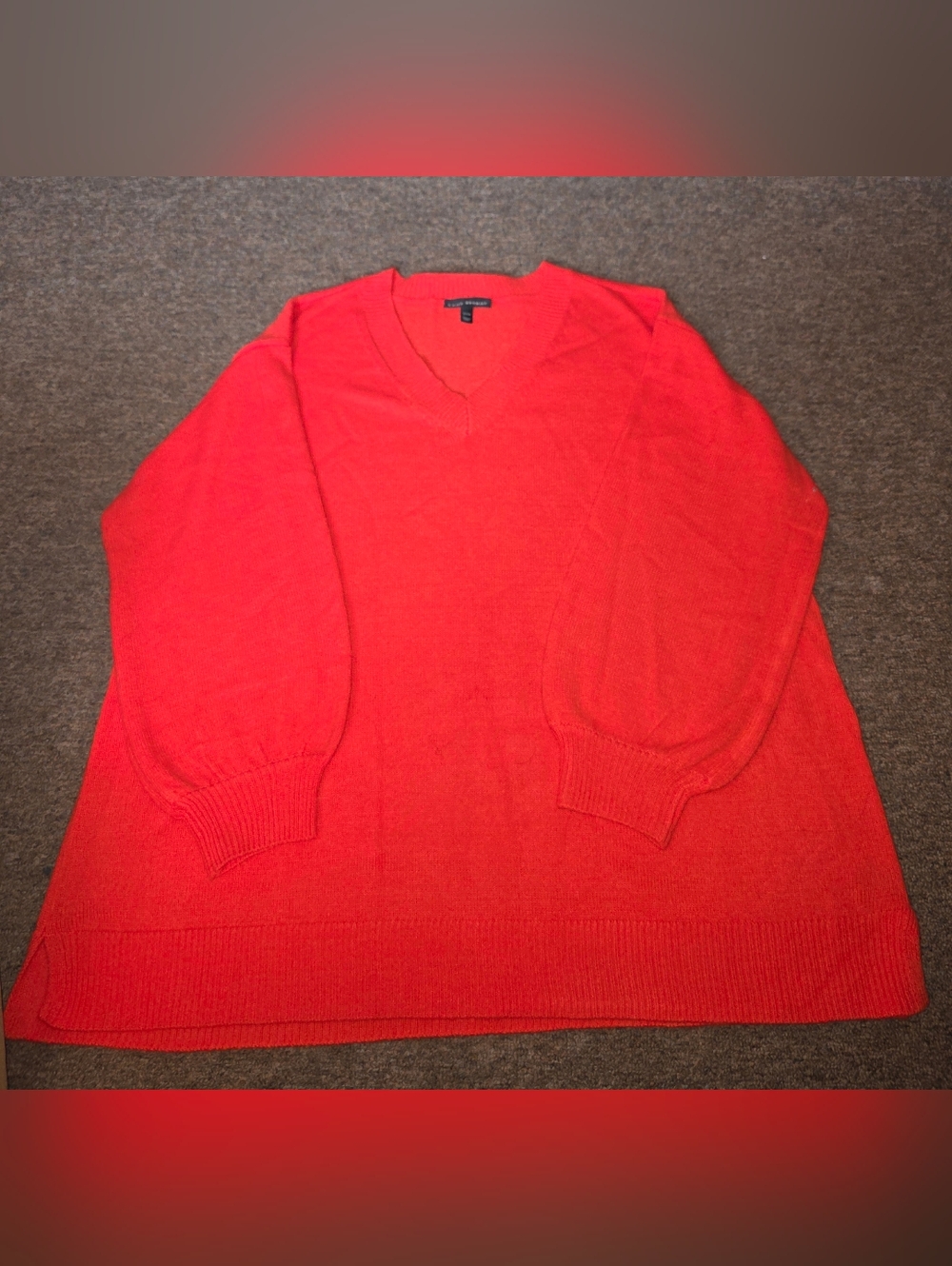 Women Orange V-neck Sweater